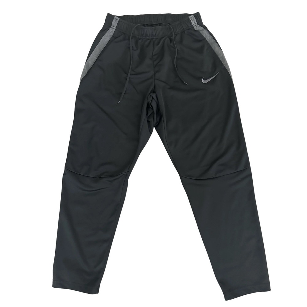 Nike Men's Black Track Pants L Polyester Stretch Tapered Leg